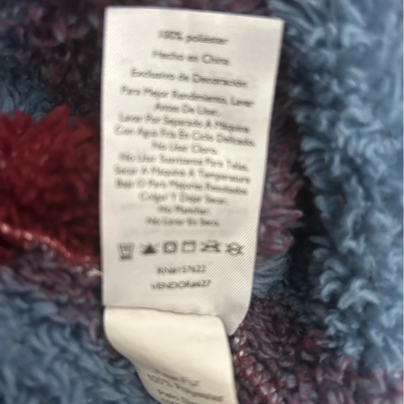 EDDIE BAUER Blue & Brick Red Plaid Fleece Pullover Size 2XL - Picture 4 of 4